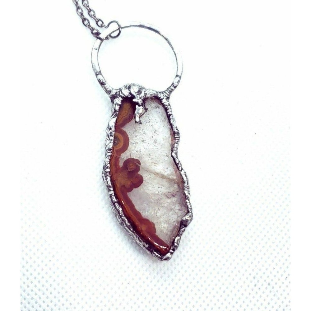 Gothic agate necklace mens necklace handmade